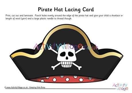 Pirate Hat Lacing Card