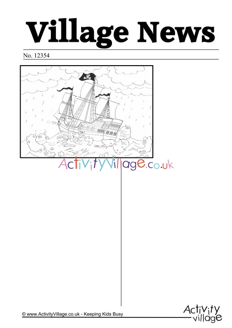 Pirate Ships Newspaper Writing Prompt