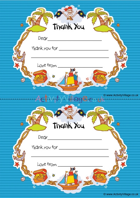 Pirate Thank You Notes