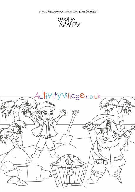 Pirates Scene Colouring Card