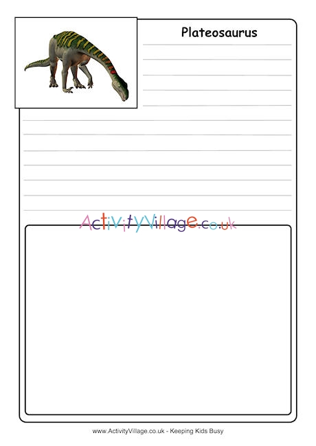 Plateosaurus notebooking page