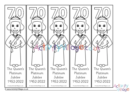 Platinum Jubilee colouring bookmarks 2