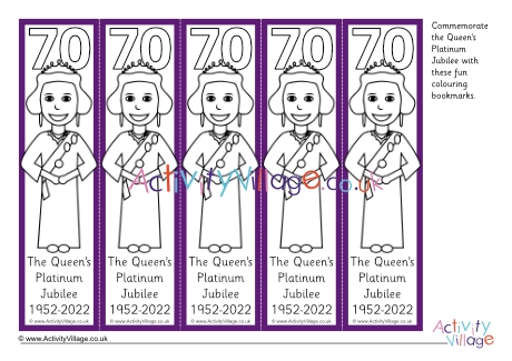 Platinum Jubilee colouring bookmarks