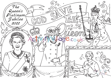 Platinum Jubilee colouring page