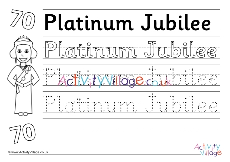Platinum Jubilee handwriting worksheet