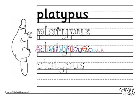 Platypus Handwriting Worksheet