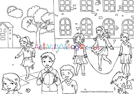 Playground colouring page
