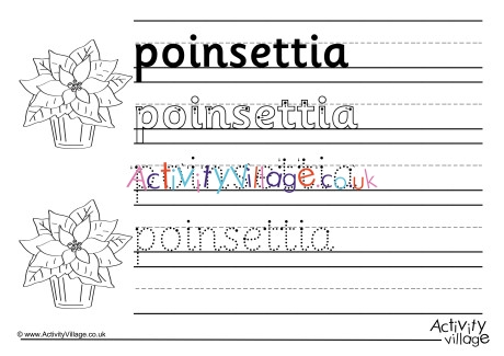Poinsettia Handwriting Worksheet