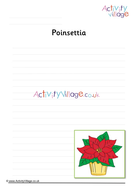 Poinsettia Writing Page