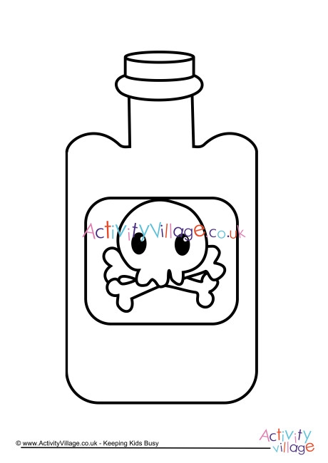 Poison bottle colouring page
