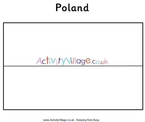 Poland flag colouring page