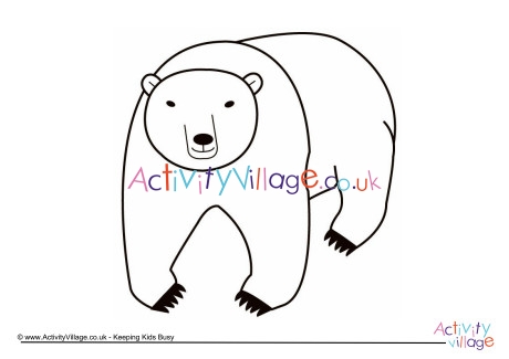 Polar bear colouring page 2