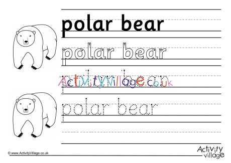 Polar Bear Handwriting Worksheet