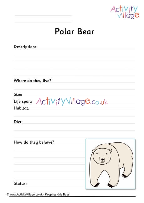 Polar Bear Worksheet