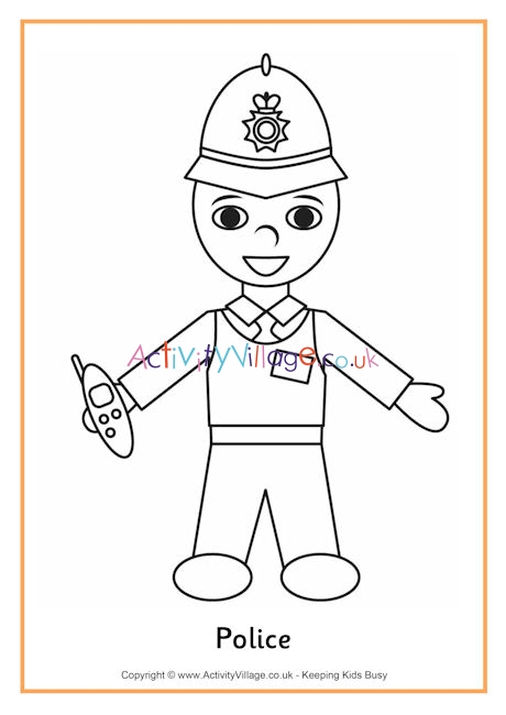 Police Colouring page