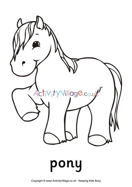 Pony colouring page