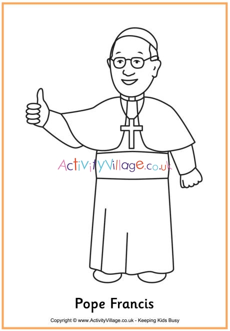 Pope Francis colouring page