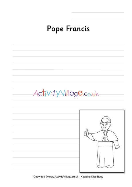 Pope Francis writing page