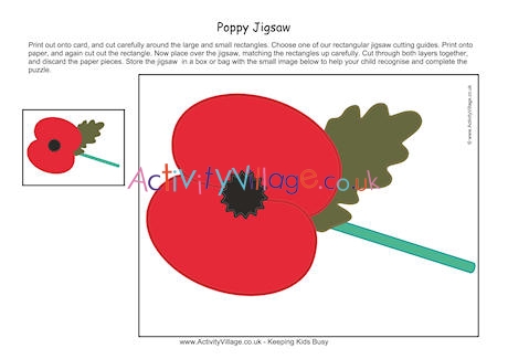 Poppy printable jigsaw