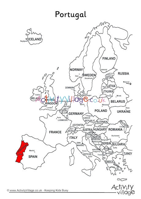 Portugal On Map Of Europe