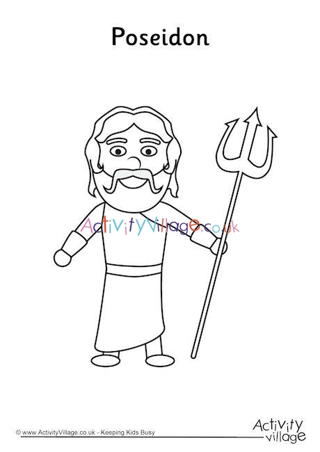 Poseidon Colouring Page