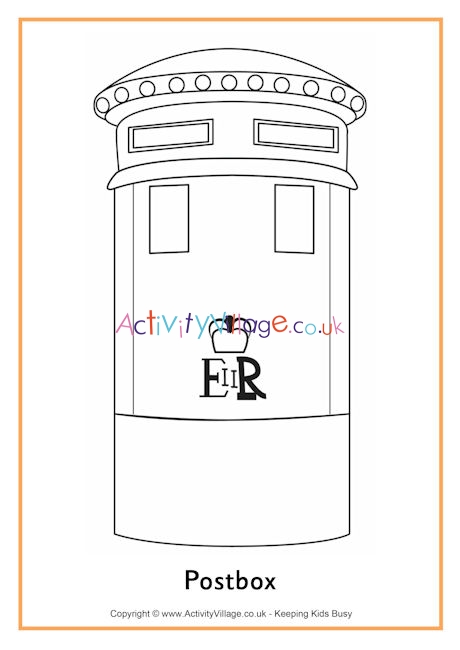 Postbox Colouring page