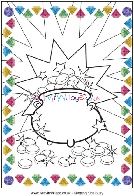 Pot of gold colouring page 1