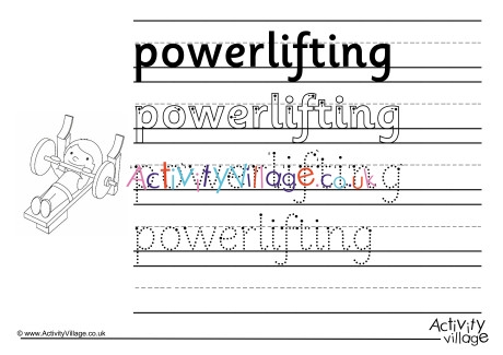 Powerlifting Handwriting Worksheet