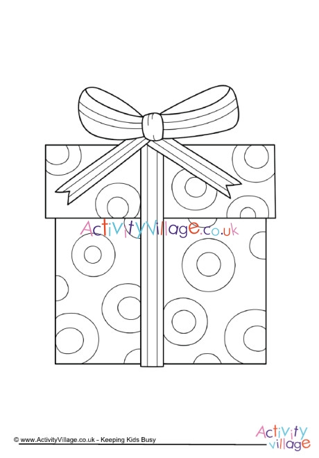 Present colouring page