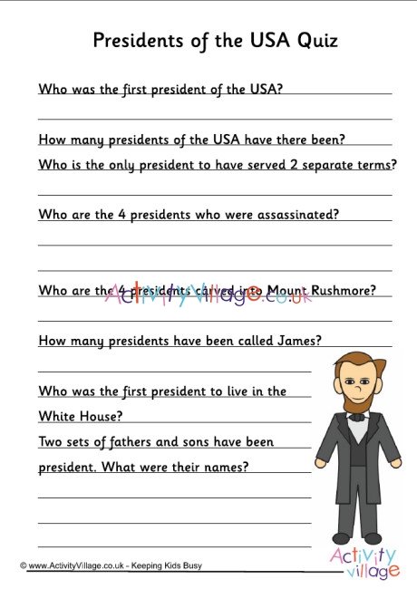 Presidents of the USA quiz