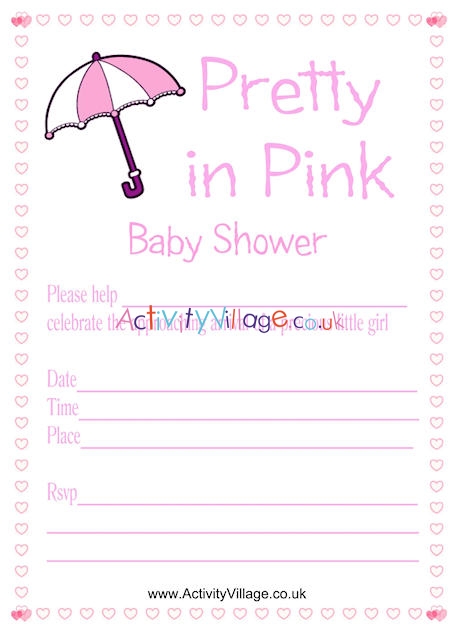 Pretty in Pink - Baby shower invitation