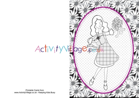 Pretty mother colouring card
