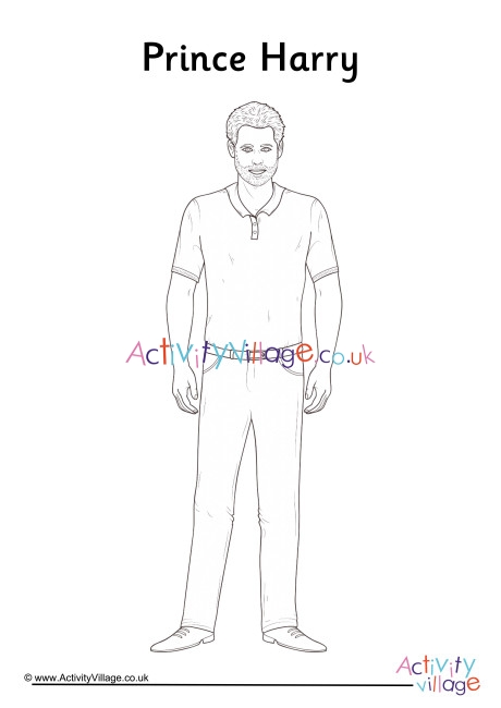 Prince Harry Colouring Page 2