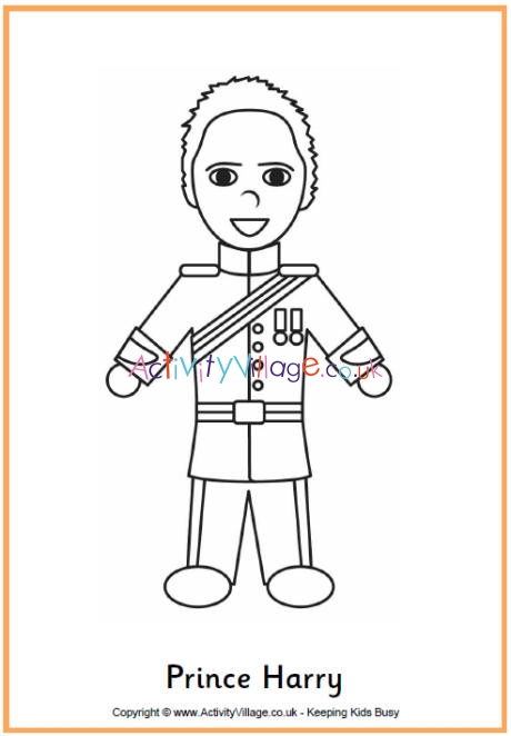 Prince Harry colouring page