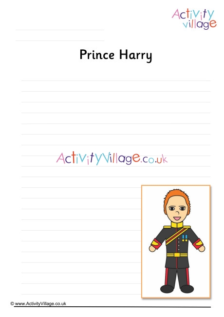 Prince Harry Writing Page