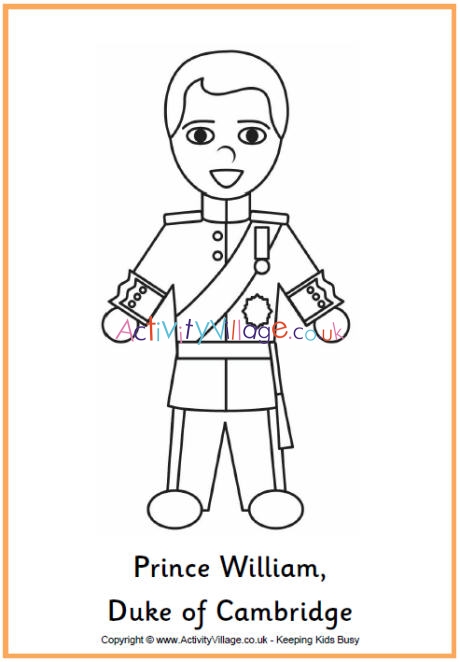 Prince William colouring page