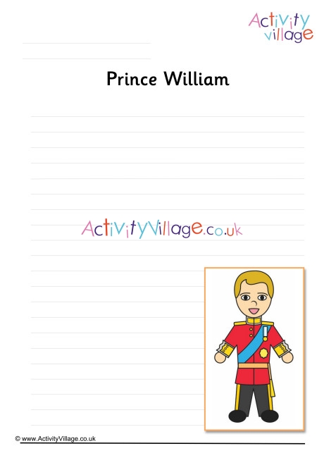 Prince William Writing Page