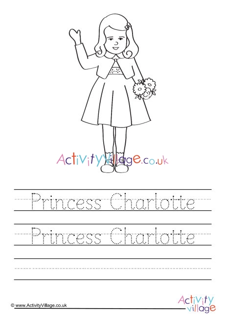 Princess Charlotte handwriting worksheet