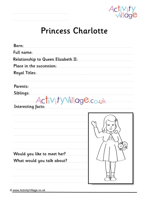 Princess Charlotte Worksheet