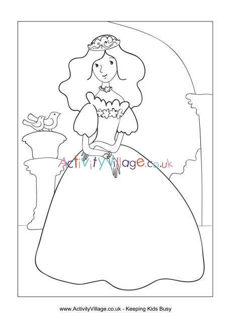 Princess colouring page