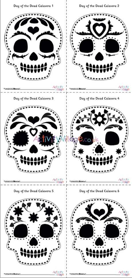 Printable Day of the Dead calavera