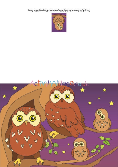 Printable owl card