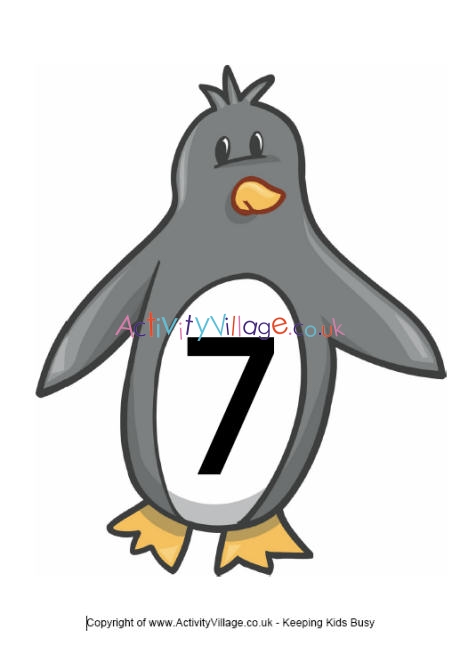 Printable penguin number posters
