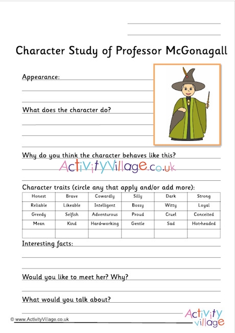 Professor McGonagall worksheet