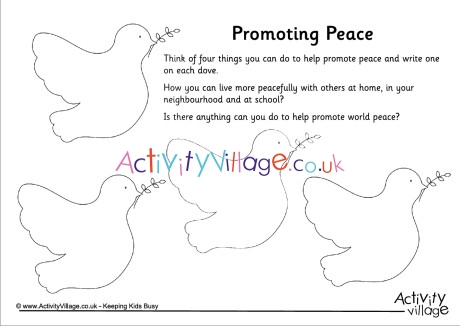 Promoting peace worksheet