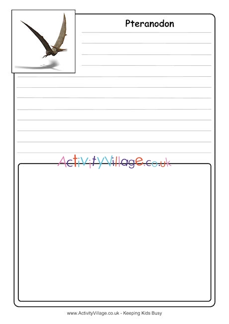 Pteranodon notebooking page
