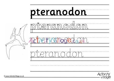 Pteranodon Handwriting Worksheet