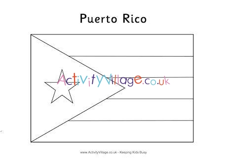 Puerto Rico Flag Colouring Page