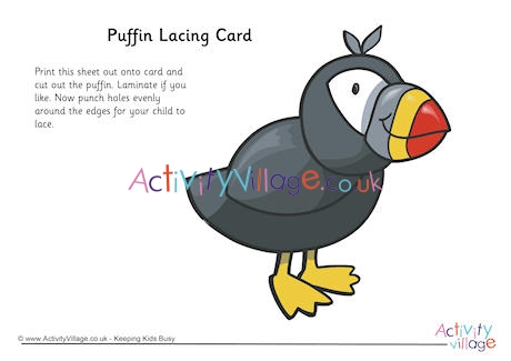 Puffin Lacing Card