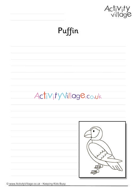Puffin Writing Page